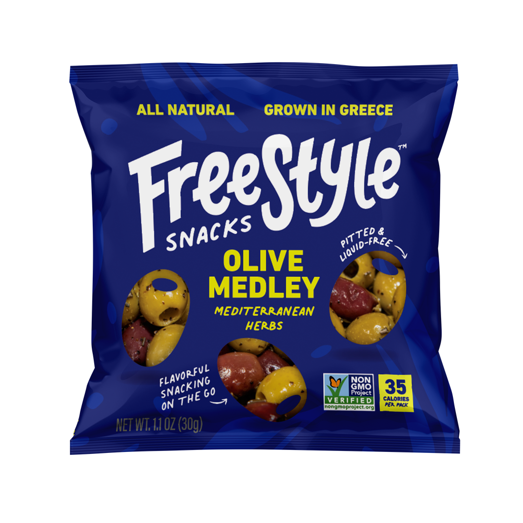 Mediterranean Herb Olive Medley 1.1oz - Freestyle Snacks